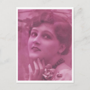 Glamour Retro Schönheit Frau Art Deco Postkarte