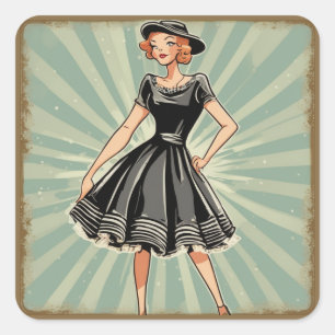 Glamour Retro Vintag LBD Aufkleber