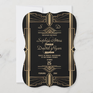 Glamour Roaring 20's Great Gatsby Wedding Einladun Einladung
