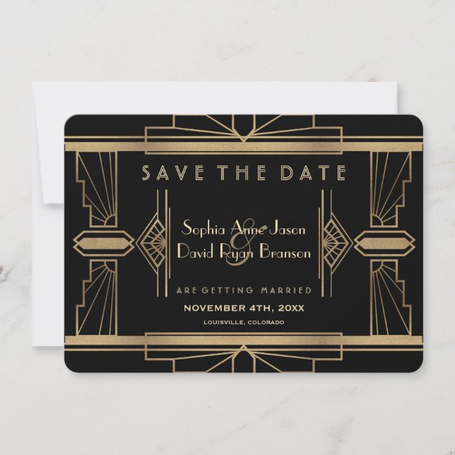 Glamour Roaring 20's Great Save the Date (Vorderseite)