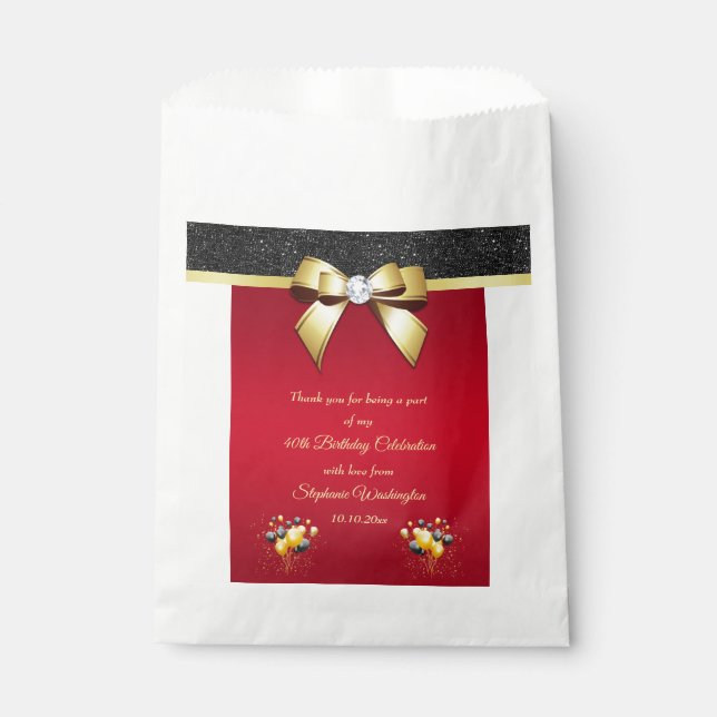 Glamour, romantische Eleganz Geburtstag Vielen Dan Geschenktütchen (Vorderseite)