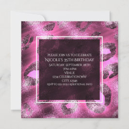 Glamour Rosa Leopard Print Party Einladung