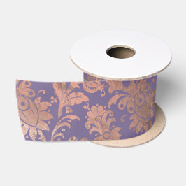 Glamour Rose Gold Foil and Lavendel Floral Satinband