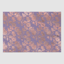 Glamour Rose Gold Foil and Lavendel Floral Seidenpapier
