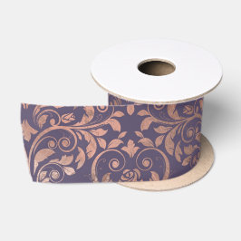 Glamour Rose Gold Found Lavendel Damask Satinband