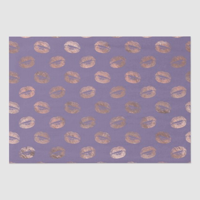 Glamour Rose Gold Found Lavendel Lips Seidenpapier (Vorderseite)