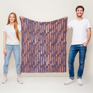 Glamour Rose Gold Found Lavendel Pinselstriche Fleecedecke