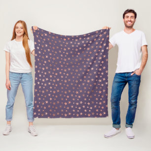 Glamour Rose Gold Found Lavendel Stars Fleecedecke