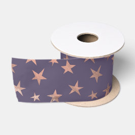 Glamour Rose Gold Found Lavendel Stars Satinband