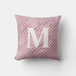 Glamour Rose Gold Found Lavendel Streifen Kissen