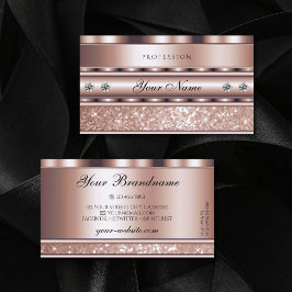 Glamour Rose Gold Sparkle Glitzer Stars Visitenkarte