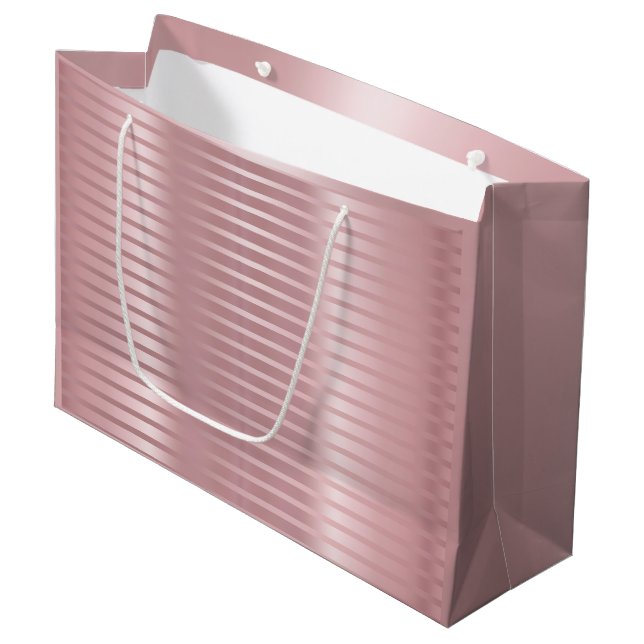 Glamour Rose Gold Template Elegant Moderne Moderne Große Geschenktüte (Vorderseite Schrägansicht)
