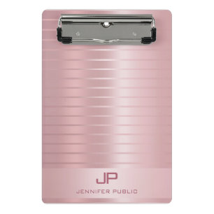 Glamour Rose Gold Template Modern Monogram Mini Klemmbrett