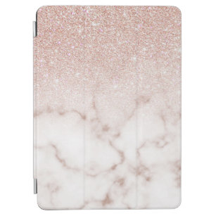 Glamour Rose Gold Weißer Glitzer Marmor Gradient iPad Air Hülle