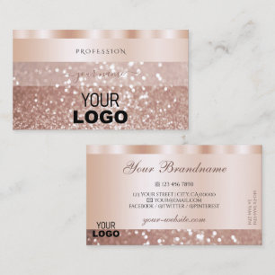 Glamour Rose Golden Bright Sparkor Glitzer Logo Visitenkarte