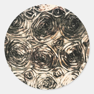 Glamour Rosen Gold Bronze Rustikale Florale Glamou Runder Aufkleber