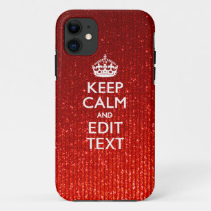 Glamour Rot Festive Personalisierte Keep Calm Case-Mate iPhone Hülle