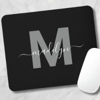 Glamour Schwarz-weiß Name Monogram