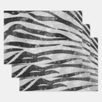 Glamour Schwarz-weißer Funkelnd Glitzer Zebra Stri