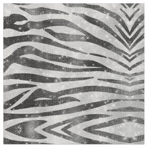 Glamour Schwarz-weißer Funkelnd Glitzer Zebra Stri Stoff