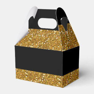 Glamour-schwarze Streifen mit dem GoldGlitzer Geschenkschachtel