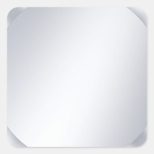 Glamour Silber-Look Leere Elegante Vorlage Quadratischer Aufkleber