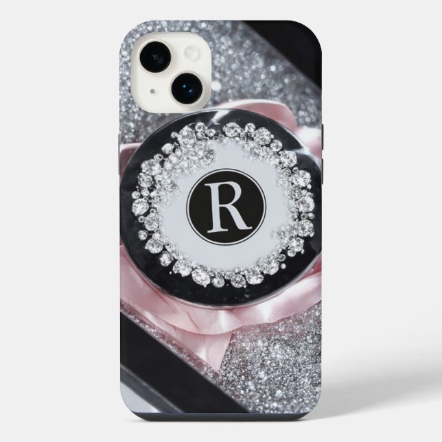 Glamour Silver Glitzer iPhone Case Hülle (Rückseite)