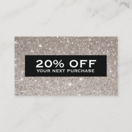 Glamour Silver Glitzer Moderne Beauty Coupon Card
