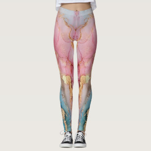Glamour Silver Glitzer rosa Marmor Ombre Leggings