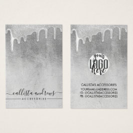 Glamour Silver Thick Glitzer Tropfen Logo Oog