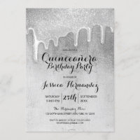 Glamour Silver Thick Glitzer Tropfen Quinceañera