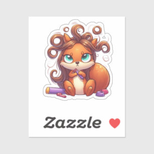 Glamour Squirrel Hair Day Aufkleber