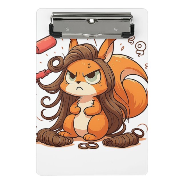 Glamour Squirrel Hair Day Mini Klemmbrett (Vorderseite)