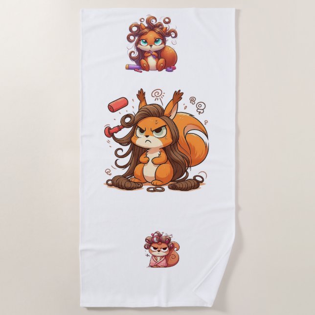 Glamour Squirrel Hair Day Strandtuch (Vorderseite)