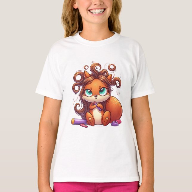 Glamour Squirrel Hair Day T-Shirt (Vorderseite)