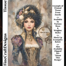 Glamour Steampunk Frau DM2R Decoupage Seidenpapier