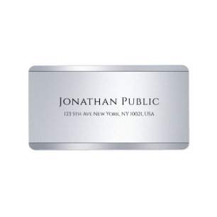 Glamour Template Beruflich Silver Modern Adressaufkleber