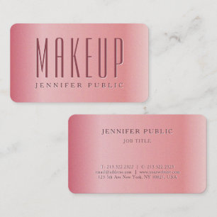 Glamour Template Rose Gold Luxury Makeust Artist Visitenkarte