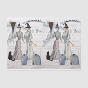 Glamour Viktorianischen Hexen Halloween Collage Seidenpapier