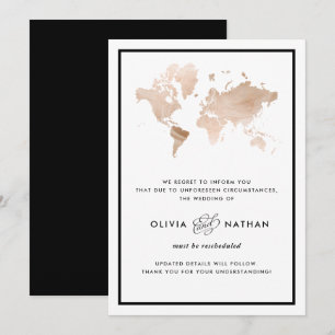 Glamour World Map   Stornierung einer Hochzeit Einladung