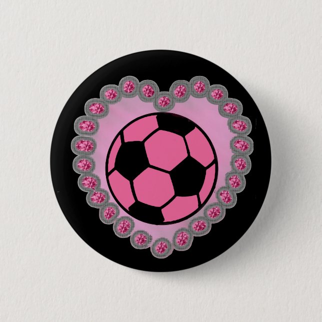 Glamourfußbalball-Button Button (Vorderseite)