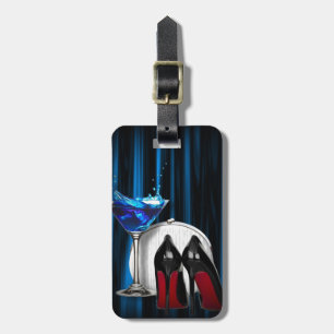 Glamourmartini-Cocktail-Party-Mädchen stilletos Gepäckanhänger