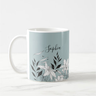 Glamouroe elegante schwarz-weiße Bezeichnung Monog Kaffeetasse