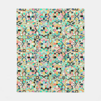 Glamourös-goldfarbenes marokkanisches Fliesenmuste Fleecedecke