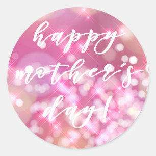Glamourös rosa Sparkle Happy Mother's Day Stickers