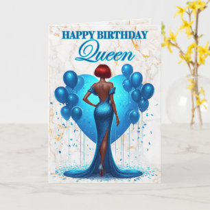 Glamouröse Afrikanerin Blue Birthday Karte