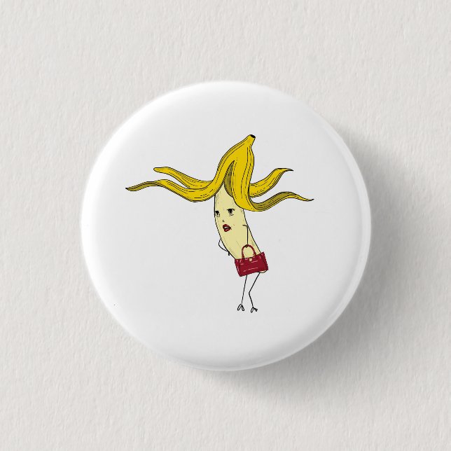 Glamouröse Banane, Bananen-Thema  Button (Vorderseite)