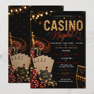 Glamouröse Casino-Nachtparty Einladung