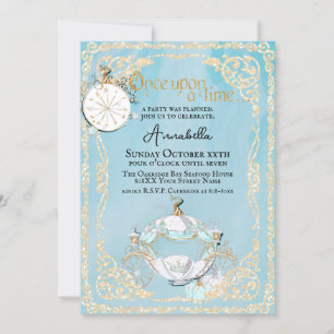 Glamouröse Cinderella Märchenparty Einladung