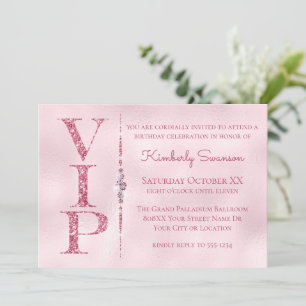 Glamouröse Diamanten Rosa Glitter VIP-Party Einladung
